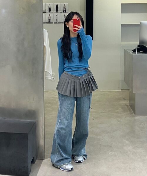 DIAGONAL(ダイアゴナル)の「プリーツラップスカート(グレー)(スカート・レディース・その他・FREE)」の2枚目の写真