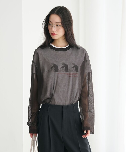 BEAUTY&YOUTH UNITED ARROWS(ビューティーアンドユースユナイテッドアローズ)の「レーヨンナイロン ライン シアーニット プルオーバー ウォッシャブル(ニット/セーター・レディース・ダークブラウン/ライム/オフホワイト・FREE)」の11枚目の写真