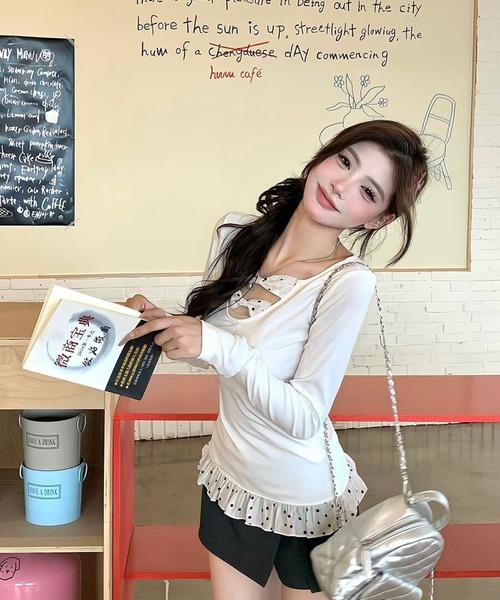AsheKsha（アシクシャ）の「純欲スタイルのセクシーギャル、ボディコン風（Tシャツ/カットソー・レディース・ホワイト・M）」の3枚目の写真