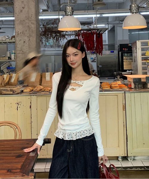 AsheKsha（アシクシャ）の「純欲スタイルのセクシーギャル、ボディコン風（Tシャツ/カットソー・レディース・ホワイト・M）」の7枚目の写真