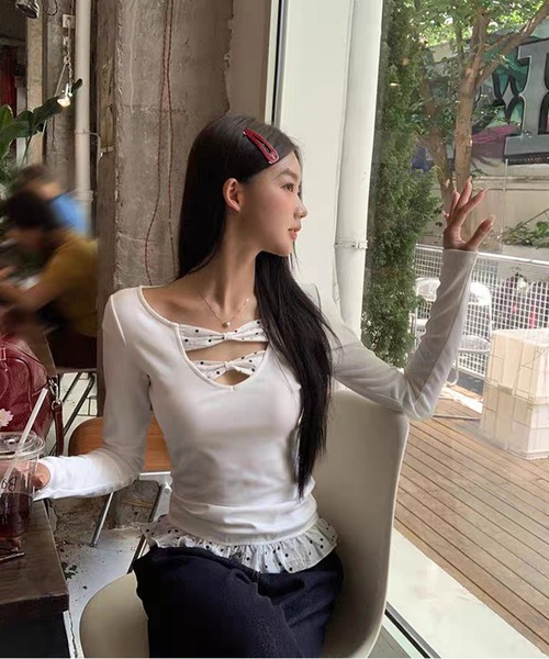 AsheKsha（アシクシャ）の「純欲スタイルのセクシーギャル、ボディコン風（Tシャツ/カットソー・レディース・ホワイト・M）」の8枚目の写真
