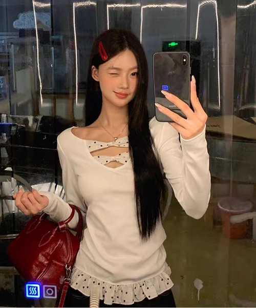 AsheKsha（アシクシャ）の「純欲スタイルのセクシーギャル、ボディコン風（Tシャツ/カットソー・レディース・ホワイト・M）」の9枚目の写真