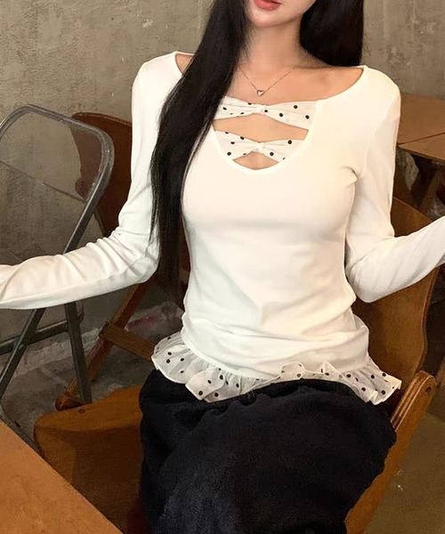 AsheKsha（アシクシャ）の「純欲スタイルのセクシーギャル、ボディコン風（Tシャツ/カットソー・レディース・ホワイト・M）」の12枚目の写真