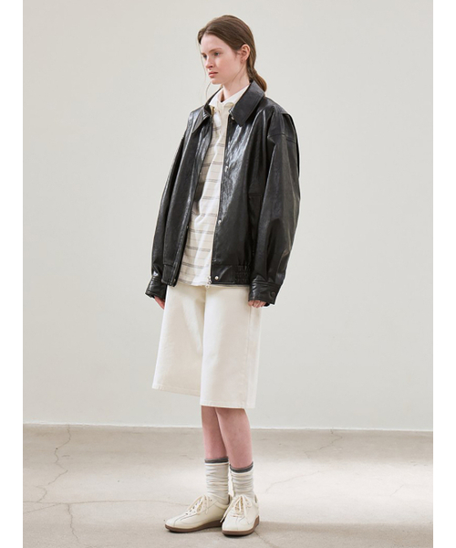 le(ル)の「faux leather over-fit blouson (black)(ブルゾン・レディース・その他・FREE)」の3枚目の写真