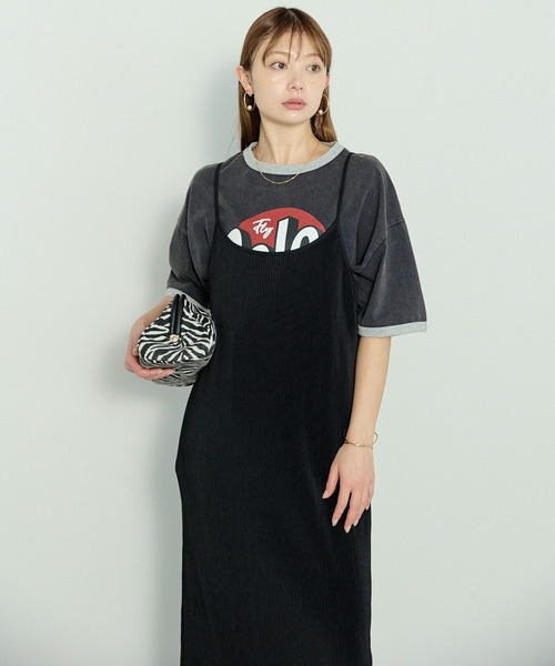enhaut(アンオート)の「天竺編みアコーディオン キャミ ワンピース(ワンピース・レディース・ブラウン/グレイッシュベージュ/ブラック・FREE)」の5枚目の写真