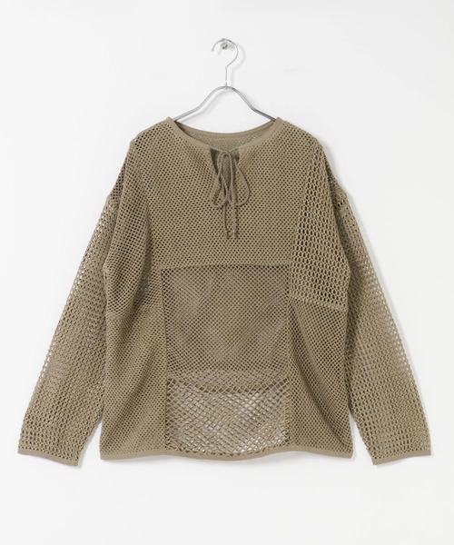 URBAN RESEARCH DOORS(アーバンリサーチドアーズ)の「2wayメッシュプルオーバー(ニット/セーター・レディース・カーキ/アイボリー・FREE)」の22枚目の写真