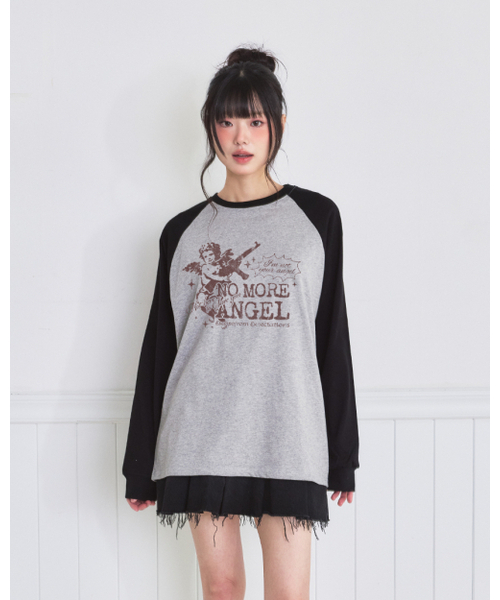 ESCAPEFROM(エスケープフロム)の「ノモアエンジェルプリントセミオーバーフィットロングスリーブグレー(Tシャツ/カットソー・レディース・その他・MEDIUM)」の3枚目の写真