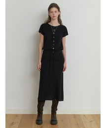 [SET] two-piece knit set (black)
