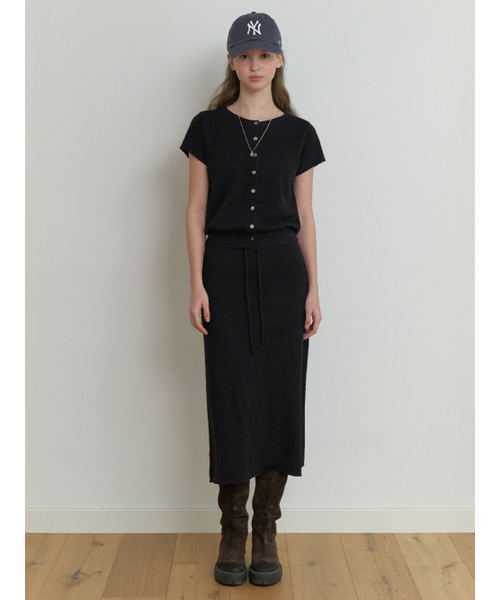 RE_L（リエル）の「[SET] two-piece knit set (black)（カーディガン/ボレロ・レディース・ブラック・SMALL/MEDIUM）」の4枚目の写真