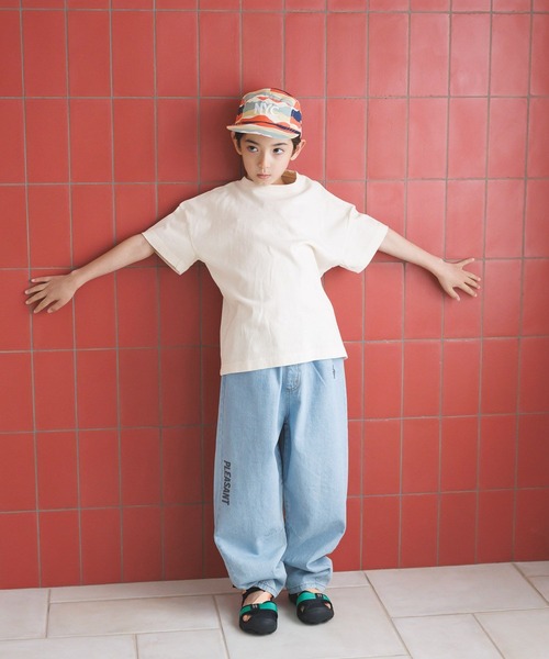 BAYFLOW（ベイフロー）の「[ボトムを選ばない万能T♪]ヴィンテージウォッシュ半袖T(KIDS)（Tシャツ/カットソー・キッズ・ネイビー/パープル/チャコール/グリーン/ブルー/オフホワイト・110cm/120cm/140cm/150cm/130cm）」の7枚目の写真