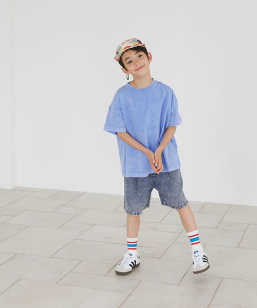 BAYFLOW（ベイフロー）の「[ボトムを選ばない万能T♪]ヴィンテージウォッシュ半袖T(KIDS)（Tシャツ/カットソー・キッズ・ネイビー/パープル/チャコール/グリーン/ブルー/オフホワイト・110cm/120cm/140cm/150cm/130cm）」の11枚目の写真