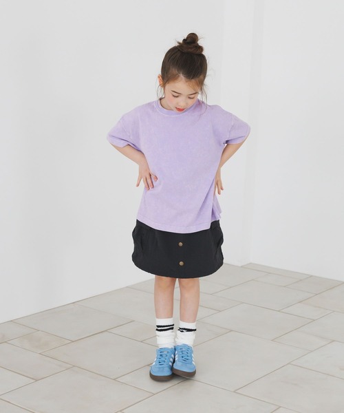 BAYFLOW（ベイフロー）の「[ボトムを選ばない万能T♪]ヴィンテージウォッシュ半袖T(KIDS)（Tシャツ/カットソー・キッズ・ネイビー/パープル/チャコール/グリーン/ブルー/オフホワイト・110cm/120cm/140cm/150cm/130cm）」の14枚目の写真