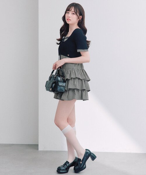 OLIVE des OLIVE（オリーブデオリーブ）の「半袖カーデとミニワンピのセット（ワンピース・レディース・ベージュ/ドット/ブラック・FREE）」の22枚目の写真