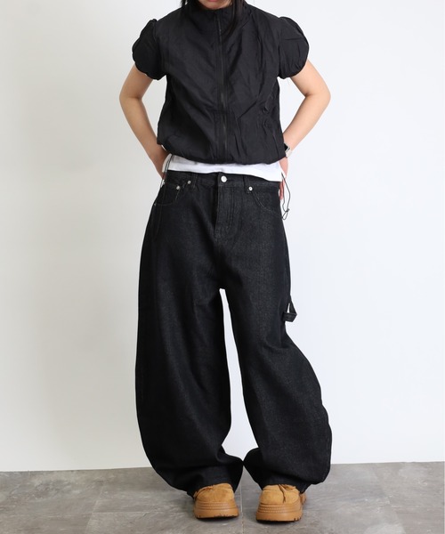 Vini(ヴィニ)の「ハイネック半袖ジップトップス(Tシャツ/カットソー・レディース・ブラウン/ブラック・MEDIUM)」の15枚目の写真