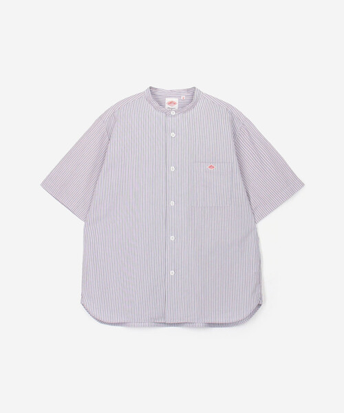 DANTON(ダントン)の「DANTON | コットンリネン バンドカラー半袖シャツ STRIPE MEN(シャツ/ブラウス・メンズ・ブラウン系その他/ホワイト系その他5・40/42)」の3枚目の写真