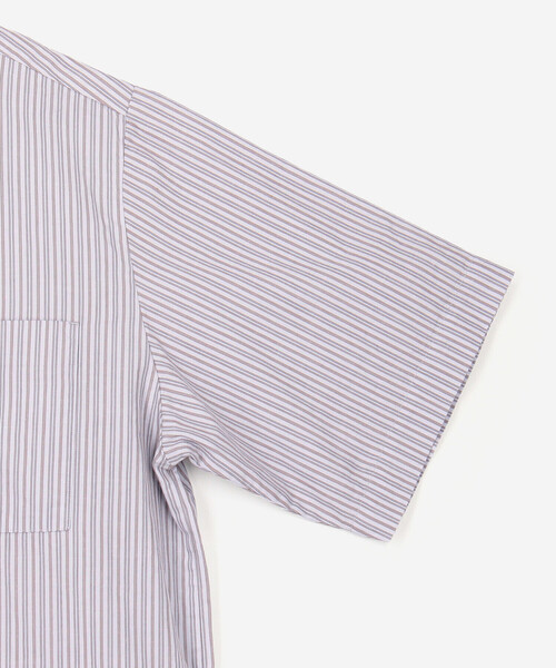 DANTON(ダントン)の「DANTON | コットンリネン バンドカラー半袖シャツ STRIPE MEN(シャツ/ブラウス・メンズ・ブラウン系その他/ホワイト系その他5・40/42)」の6枚目の写真