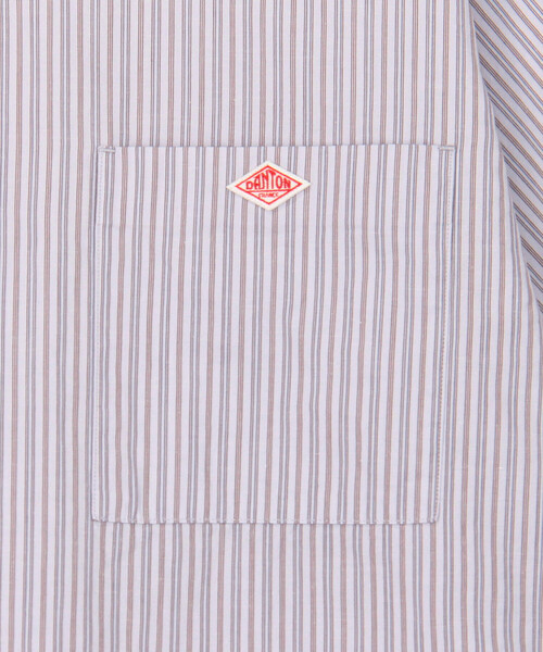 DANTON(ダントン)の「DANTON | コットンリネン バンドカラー半袖シャツ STRIPE MEN(シャツ/ブラウス・メンズ・ブラウン系その他/ホワイト系その他5・40/42)」の8枚目の写真