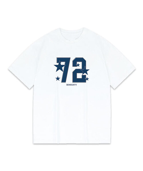 BEMIGHTY（ビーマイティー）の「スターナンバーオーバーサイズ半袖Tシャツ（Tシャツ/カットソー・メンズ・ブラック/ホワイト/グレー・LARGE/X-LARGE/XX-LARGE）」の2枚目の写真