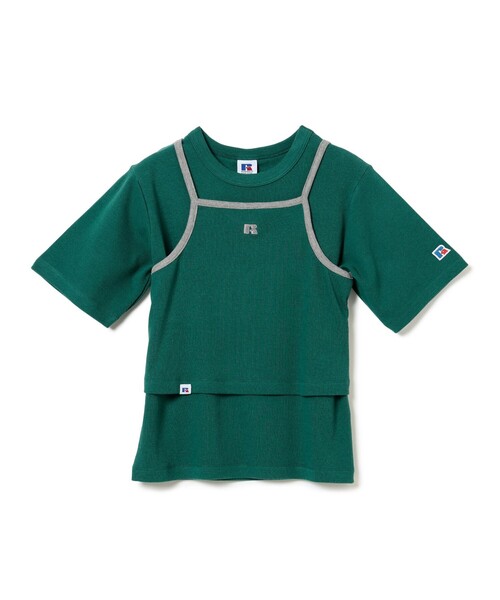 BEAMS HEART(ビームスハート)の「【EXCLUSIVE】RUSSELL ATHLETIC / キャミソール × Tシャツ(セットアイテム)(Tシャツ/カットソー・レディース・ネイビー/グリーン・FREE)」の2枚目の写真