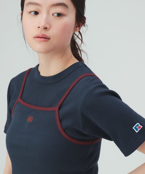 BEAMS HEART(ビームスハート)の「【EXCLUSIVE】RUSSELL ATHLETIC / キャミソール × Tシャツ(セットアイテム)(Tシャツ/カットソー・レディース・ネイビー/グリーン・FREE)」の17枚目の写真