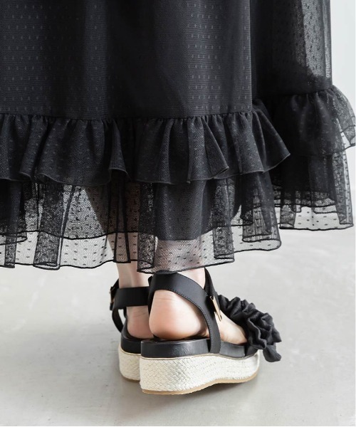 RANDA(ランダ)の「パール×シアーフリルスポーツサンダル(サンダル・レディース・ミント/アイボリー/ブラック・M/S/L/LL)」の12枚目の写真