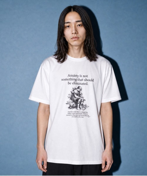 rehacer(レアセル)の「rehacer TEE : Anxiety TEE / アンキシティ T-shirt(Tシャツ/カットソー・メンズ・ホワイト/ブラック・SMALL/MEDIUM/LARGE/X-LARGE)」の2枚目の写真