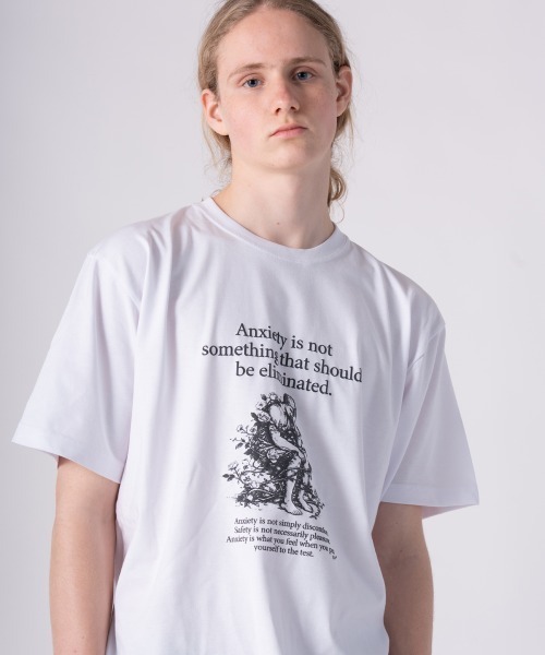 rehacer(レアセル)の「rehacer TEE : Anxiety TEE / アンキシティ T-shirt(Tシャツ/カットソー・メンズ・ホワイト/ブラック・SMALL/MEDIUM/LARGE/X-LARGE)」の5枚目の写真