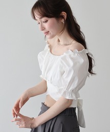 2wayオフショルバックリボンブラウス