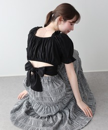 2wayオフショルバックリボンブラウス