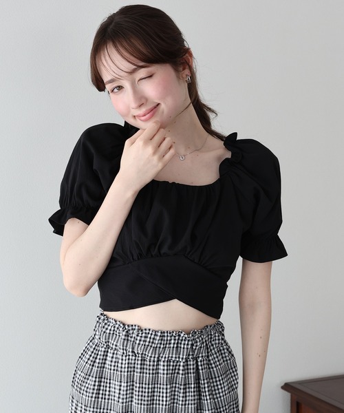 BLUEEAST（ブルーイースト）の「2wayオフショルバックリボンブラウス（シャツ/ブラウス・レディース・ブラック/ホワイト/イエロー・MEDIUM）」の16枚目の写真