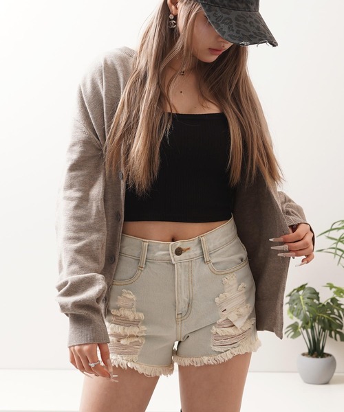 1111clothing(ワンフォークロージング)の「クロップド クルーネック カーディガン / Cropped crew neck cardigan(カーディガン/ボレロ・メンズ・チャコールグレー/グレー/ブラック/ワイン/ライトグレー/ネイビー/ベージュ・M/L)」の1枚目の写真