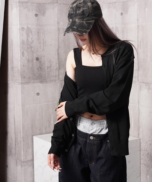 1111clothing(ワンフォークロージング)の「クロップド クルーネック カーディガン / Cropped crew neck cardigan(カーディガン/ボレロ・メンズ・チャコールグレー/グレー/ブラック/ワイン/ライトグレー/ネイビー/ベージュ・M/L)」の11枚目の写真