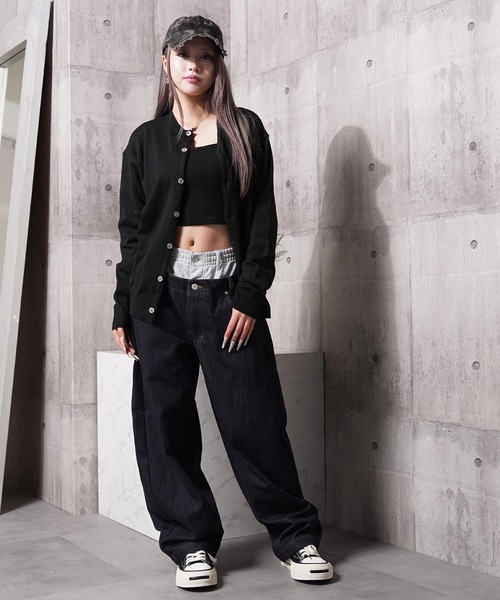 1111clothing(ワンフォークロージング)の「クロップド クルーネック カーディガン / Cropped crew neck cardigan(カーディガン/ボレロ・メンズ・チャコールグレー/グレー/ブラック/ワイン/ライトグレー/ネイビー/ベージュ・M/L)」の10枚目の写真