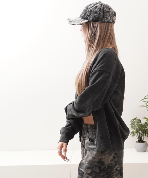 1111clothing(ワンフォークロージング)の「クロップド クルーネック カーディガン / Cropped crew neck cardigan(カーディガン/ボレロ・メンズ・チャコールグレー/グレー/ブラック/ワイン/ライトグレー/ネイビー/ベージュ・M/L)」の17枚目の写真