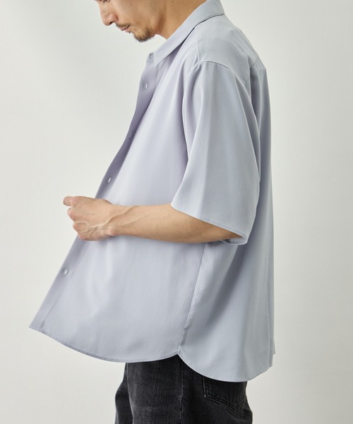 CITY TOKYO（シティトウキョウ）の「【CITY TOKYO】Air pleats リラックスS/Sシャツ（シャツ/ブラウス・メンズ・サックスブルー/ダークグレー/ライトベージュ・1/2）」の7枚目の写真