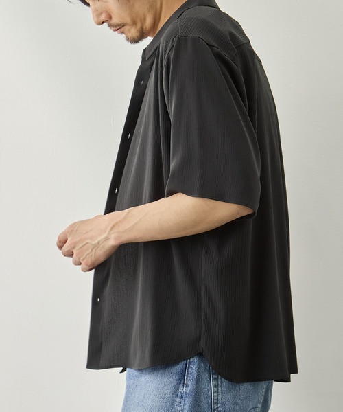 CITY TOKYO（シティトウキョウ）の「【CITY TOKYO】Air pleats リラックスS/Sシャツ（シャツ/ブラウス・メンズ・サックスブルー/ダークグレー/ライトベージュ・1/2）」の12枚目の写真