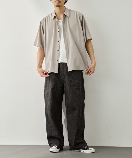 CITY TOKYO（シティトウキョウ）の「【CITY TOKYO】Air pleats リラックスS/Sシャツ（シャツ/ブラウス・メンズ・サックスブルー/ダークグレー/ライトベージュ・1/2）」の14枚目の写真