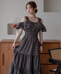 mideal | 2way sleeve tiered onepiece / 2wayスリーブティアードワンピース(ワンピース)