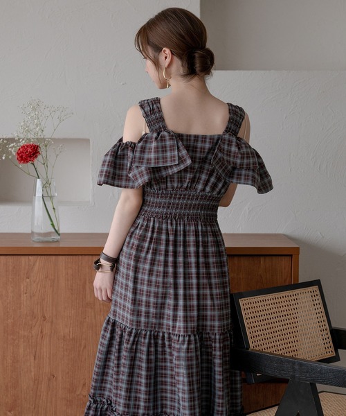 mideal(マイディール)の「2way sleeve tiered onepiece / 2wayスリーブティアードワンピース(ワンピース・レディース・ブラック/ブラウン・FREE)」の10枚目の写真