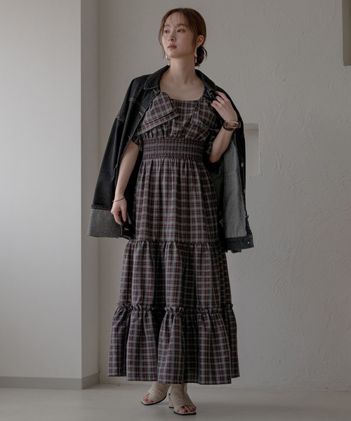 2way sleeve tiered onepiece / 2wayスリーブティアードワンピース