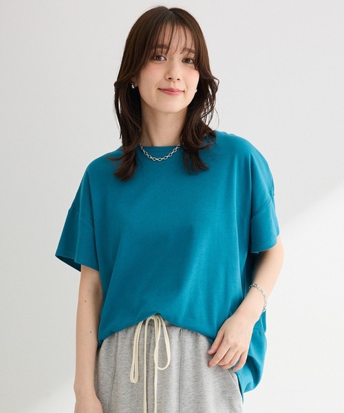 Green Parks(グリーンパークス)の「超冷感コクーンカットプルオーバー(Tシャツ/カットソー・レディース・ブラック/ホワイト系その他2/ブルー/グレー/ピンク/イエロー/ブラウン/ブルーグリーン・L/M)」の6枚目の写真