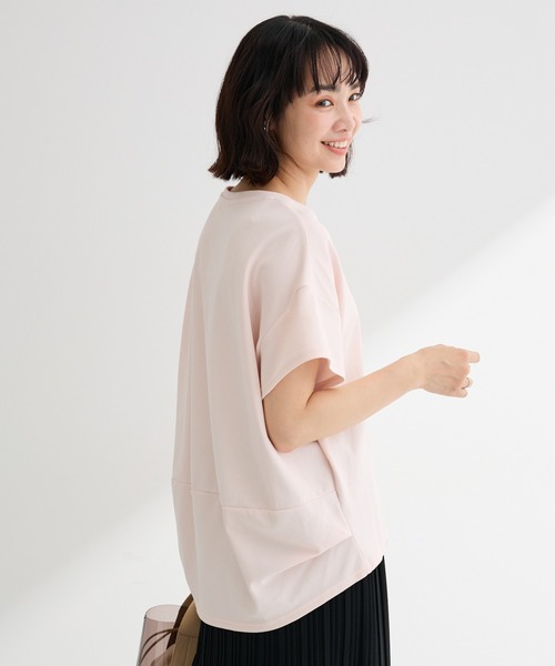 Green Parks(グリーンパークス)の「超冷感コクーンカットプルオーバー(Tシャツ/カットソー・レディース・ブラック/ホワイト系その他2/ブルー/グレー/ピンク/イエロー/ブラウン/ブルーグリーン・L/M)」の8枚目の写真