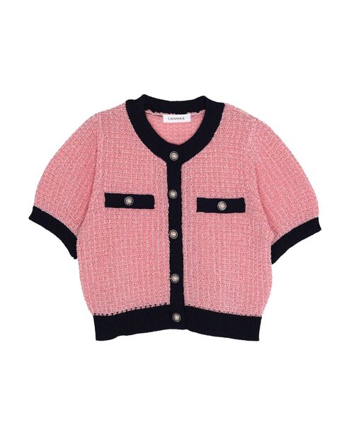 CALNAMUR(カルナムール)の「ツイードライクカーディガン(カーディガン/ボレロ・レディース・レッド/ピンク/イエロー/ネイビー・FREE)」の8枚目の写真