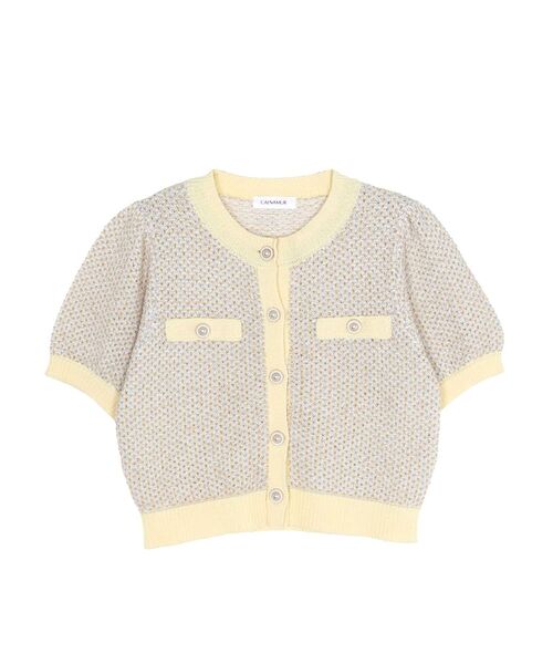 CALNAMUR(カルナムール)の「ツイードライクカーディガン(カーディガン/ボレロ・レディース・レッド/ピンク/イエロー/ネイビー・FREE)」の5枚目の写真