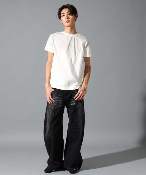 LAND MUSEUM（ランドミュージアム）の「LAND MUSEUM／スモークグラデＴ（Tシャツ/カットソー・メンズ・ホワイト/ブラック・MEDIUM/LARGE）」の4枚目の写真
