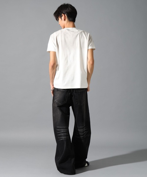LAND MUSEUM（ランドミュージアム）の「LAND MUSEUM／スモークグラデＴ（Tシャツ/カットソー・メンズ・ホワイト/ブラック・MEDIUM/LARGE）」の6枚目の写真