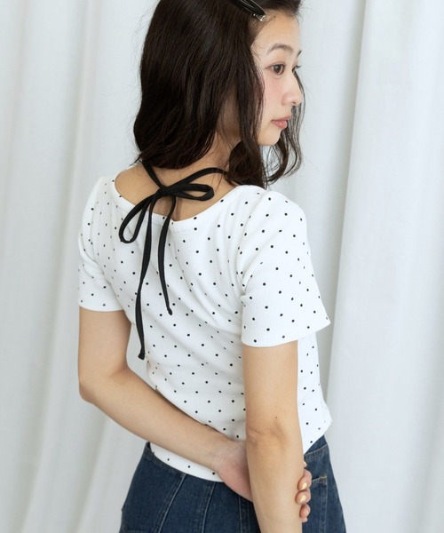 3.3 Field Trip (3.3フィールドトリップ)の「3.3 Field Trip/ドットレイヤード半袖(Tシャツ/カットソー・レディース・ホワイト/ブラック/グレー・FREE)」の16枚目の写真