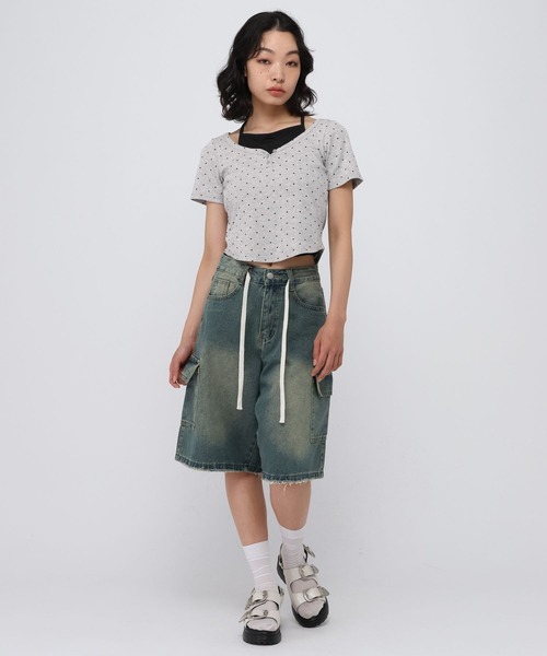 3.3 Field Trip (3.3フィールドトリップ)の「3.3 Field Trip/ドットレイヤード半袖(Tシャツ/カットソー・レディース・ホワイト/ブラック/グレー・FREE)」の17枚目の写真