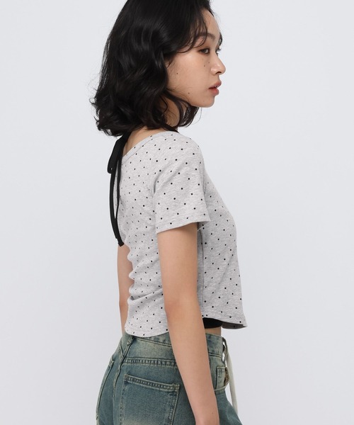 3.3 Field Trip (3.3フィールドトリップ)の「3.3 Field Trip/ドットレイヤード半袖(Tシャツ/カットソー・レディース・ホワイト/ブラック/グレー・FREE)」の21枚目の写真