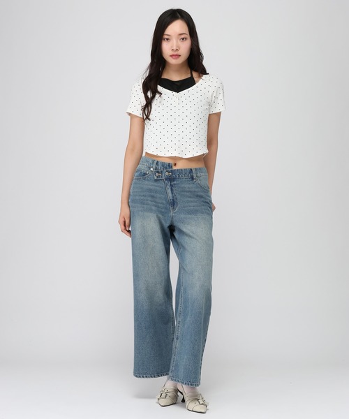 3.3 Field Trip (3.3フィールドトリップ)の「3.3 Field Trip/ドットレイヤード半袖(Tシャツ/カットソー・レディース・ホワイト/ブラック/グレー・FREE)」の10枚目の写真
